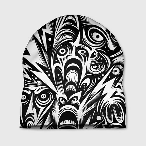 Шапка Lightnings and faces - ai art fantasy / 3D-принт – фото 1