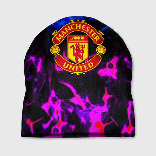 Шапка Манчестер Юнайтед огонь неон / 3D-принт – фото 1