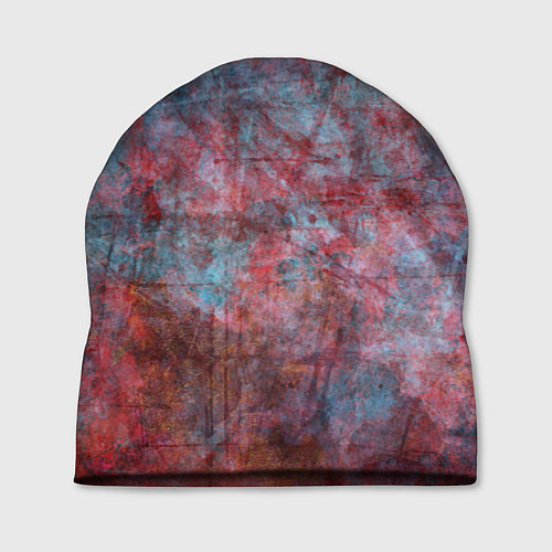 Шапка Абстракция - red rust on blue / 3D-принт – фото 1