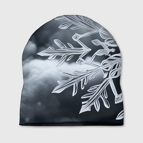 Шапка Снежинка на черно белое / 3D-принт – фото 1