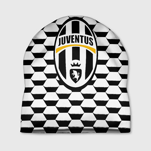 Шапка Juventus геометрия черно белая / 3D-принт – фото 1