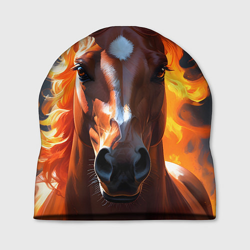 Шапка Огненная лошадь на темном / 3D-принт – фото 1
