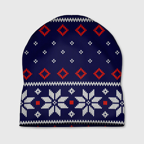 Шапка Вязаный новогодний узор / 3D-принт – фото 1
