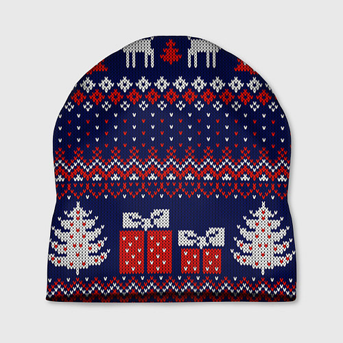Шапка Новогодний вязаный паттерн / 3D-принт – фото 1