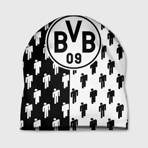 Шапка Borussia черно белые люди / 3D-принт – фото 1
