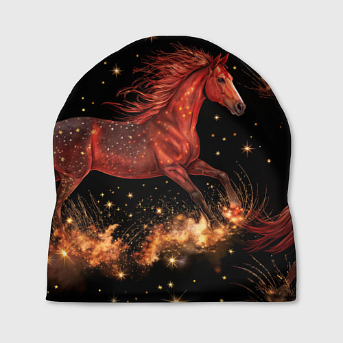 Шапка Огненные лошади - паттерн / 3D-принт – фото 1