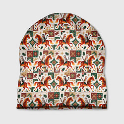 Шапка Винтажные коты всадники на лошади, цвет: 3D-принт