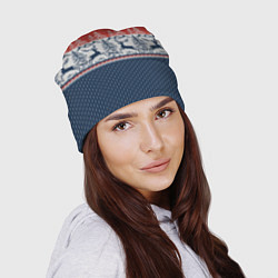Шапка Вязаный узор с оленями, цвет: 3D-принт — фото 2