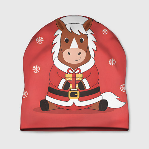 Шапка Новогодняя лошадка с подарком / 3D-принт – фото 1
