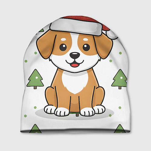 Шапка Новогодняя собачка в шапочке / 3D-принт – фото 1