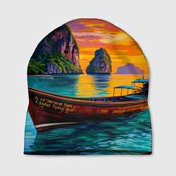 Шапка Тропический закат у скал