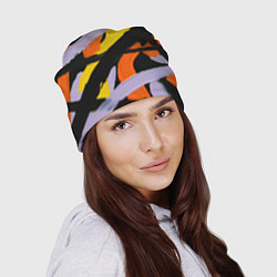 Шапка Полоски краски абстракция, цвет: 3D-принт — фото 2