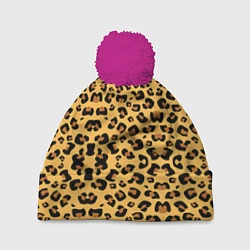 Шапка с помпоном Шкура леопарда, цвет: 3D-малиновый