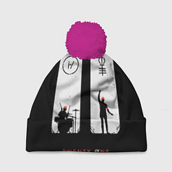 Шапка с помпоном Twenty One Pilots: Lines, цвет: 3D-малиновый