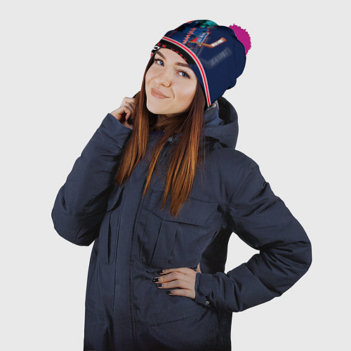 Шапка c помпоном New York Rangers / 3D-Малиновый – фото 2