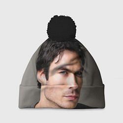 Шапка с помпоном Ian Somerhalder, цвет: 3D-черный