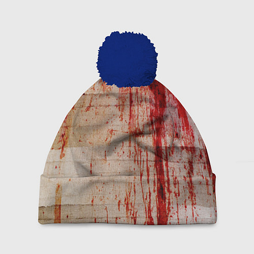 Шапка c помпоном Бинты 1 / 3D-Тёмно-синий – фото 1