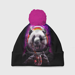Шапка с помпоном Panda Cosmonaut, цвет: 3D-малиновый