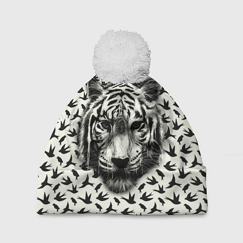 Шапка c помпоном Tiger Dreams / 3D-Белый – фото 1