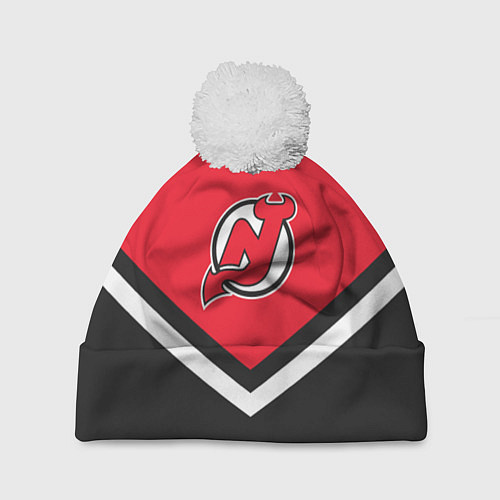 Шапка c помпоном NHL: New Jersey Devils / 3D-Белый – фото 1