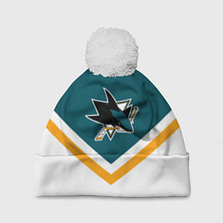 Шапка с помпоном NHL: San Jose Sharks цвета 3D-белый — фото 1