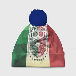 Шапка с помпоном Мексика, цвет: 3D-тёмно-синий