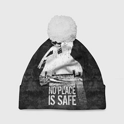 Шапка c помпоном No Place is Safe
