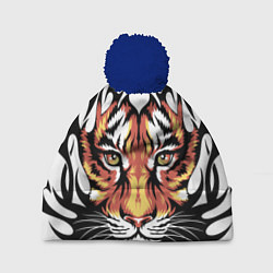 Шапка с помпоном Король джунглей, цвет: 3D-тёмно-синий