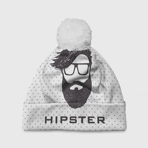 Шапка c помпоном Hipster / 3D-Белый – фото 1