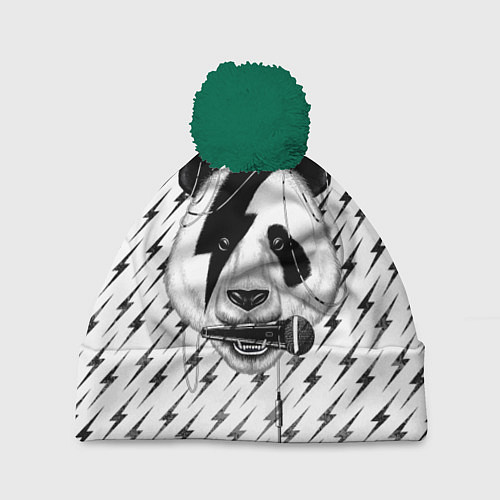 Шапка c помпоном Панда вокалист / 3D-Зеленый – фото 1