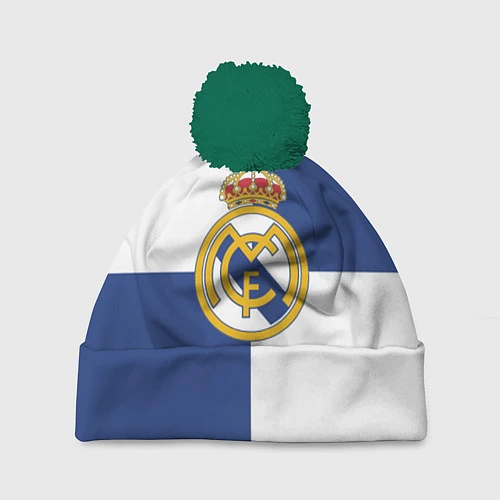 Шапка c помпоном Real Madrid: Blue style / 3D-Зеленый – фото 1