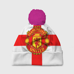 Шапка с помпоном Manchester Utd: England, цвет: 3D-малиновый