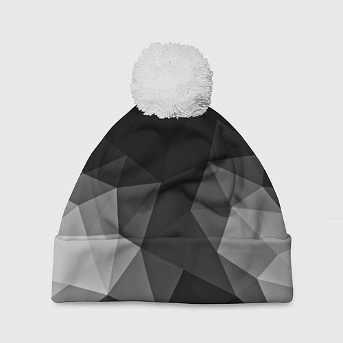 Шапка c помпоном Abstract gray / 3D-Белый – фото 1