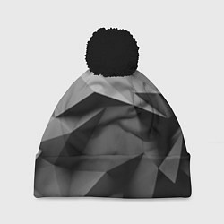 Шапка с помпоном Gray abstraction, цвет: 3D-черный