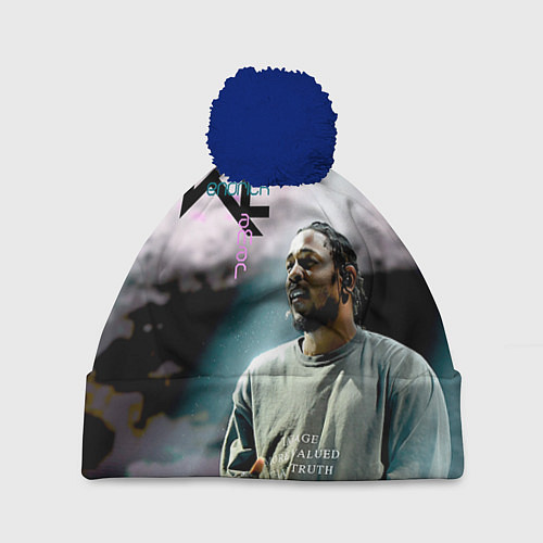 Шапка c помпоном KL: Kendrick Lamar / 3D-Тёмно-синий – фото 1