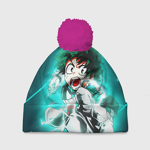 Шапка c помпоном Моя геройская академия / 3D-Малиновый – фото 1