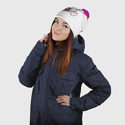 Шапка с помпоном Велосипед, цвет: 3D-малиновый — фото 2