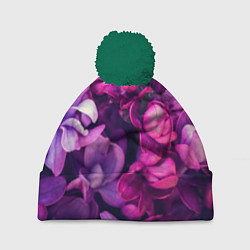 Шапка с помпоном Тюльпановый сад, цвет: 3D-зеленый