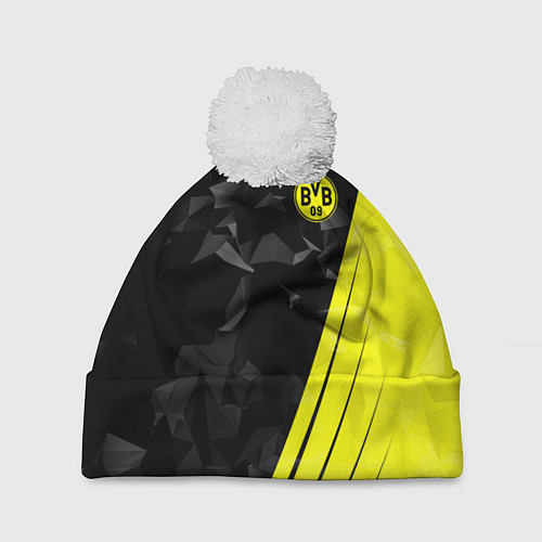 Шапка c помпоном FC Borussia Dortmund: Abstract / 3D-Белый – фото 1