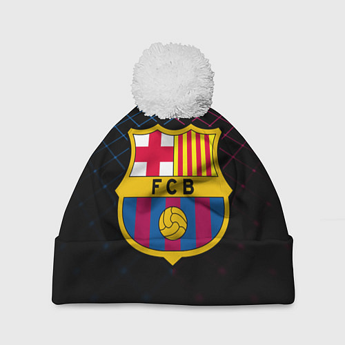 Шапка c помпоном FC Barcelona Lines / 3D-Белый – фото 1