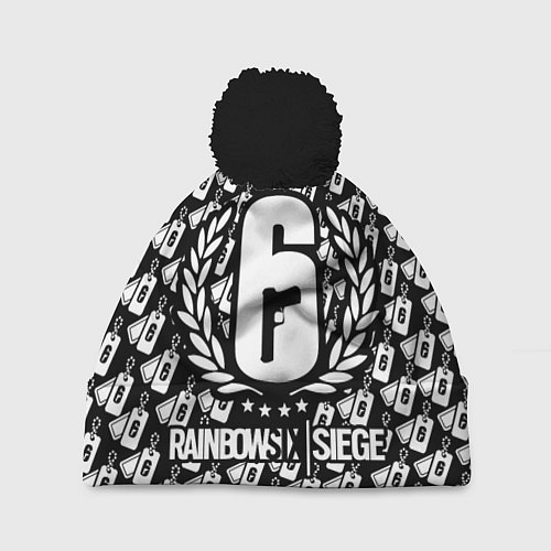Шапка c помпоном Rainbow Six: Champion White / 3D-Черный – фото 1