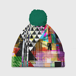 Шапка с помпоном RGB Geometry, цвет: 3D-зеленый