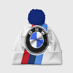 Шапка с помпоном BMW M: White Sport, цвет: 3D-тёмно-синий