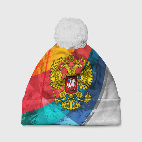 Шапка c помпоном Russia: Colour Sport / 3D-Белый – фото 1