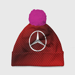 Шапка c помпоном Mercedes: Red Carbon