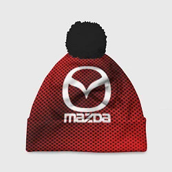 Шапка с помпоном Mazda: Red Carbon, цвет: 3D-черный