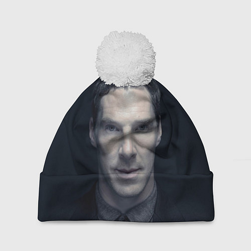 Шапка c помпоном Benedict Cumberbatch / 3D-Белый – фото 1
