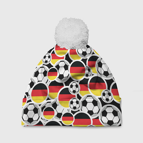 Шапка c помпоном Германия: футбольный фанат / 3D-Белый – фото 1