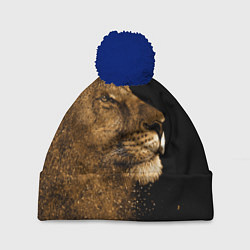 Шапка с помпоном Песчаный лев, цвет: 3D-тёмно-синий