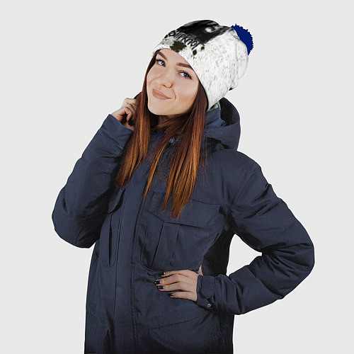 Шапка c помпоном Slipknot Demon / 3D-Тёмно-синий – фото 2